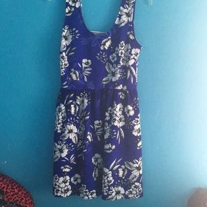Blue and white floral dress